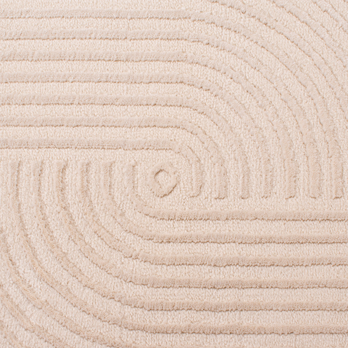 BIANCA - Tapis rond moderne crème à relief - BIA159CRE BIANCA