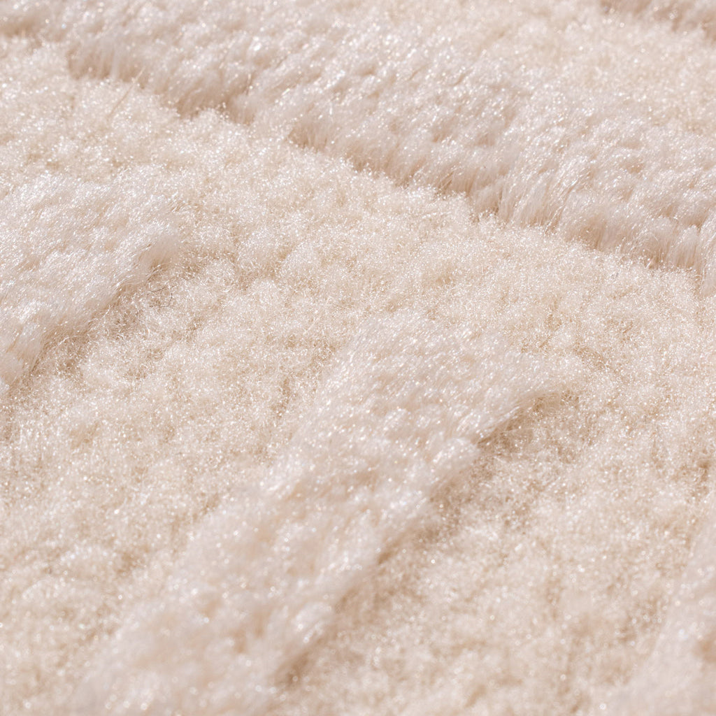 BIANCA - Tapis rond moderne crème à relief - BIA159CRE BIANCA
