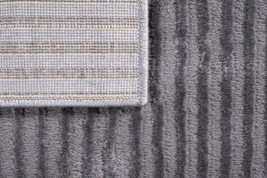 Tapis motif géométrique poils en relief gris : BIA159GRI BIANCA