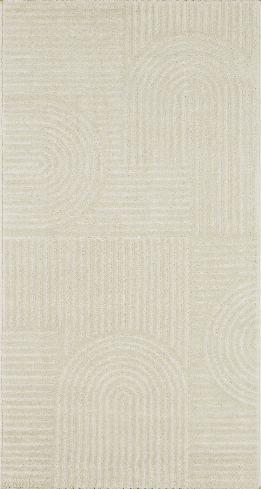 Tapis motif en relief crème : BIA163CRE BIANCA