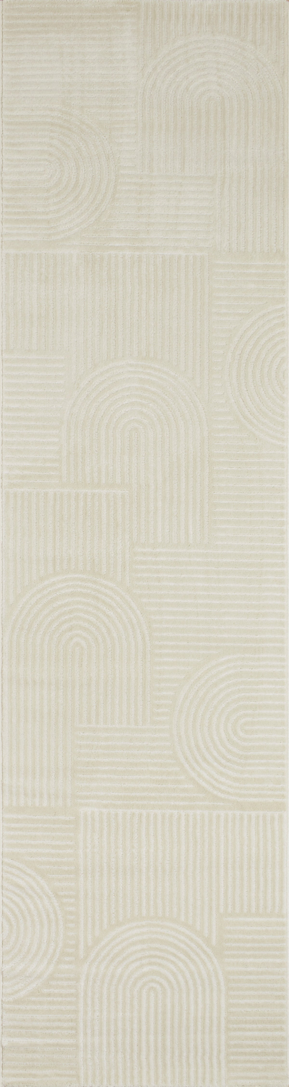 Tapis motif en relief crème : BIA163CRE BIANCA