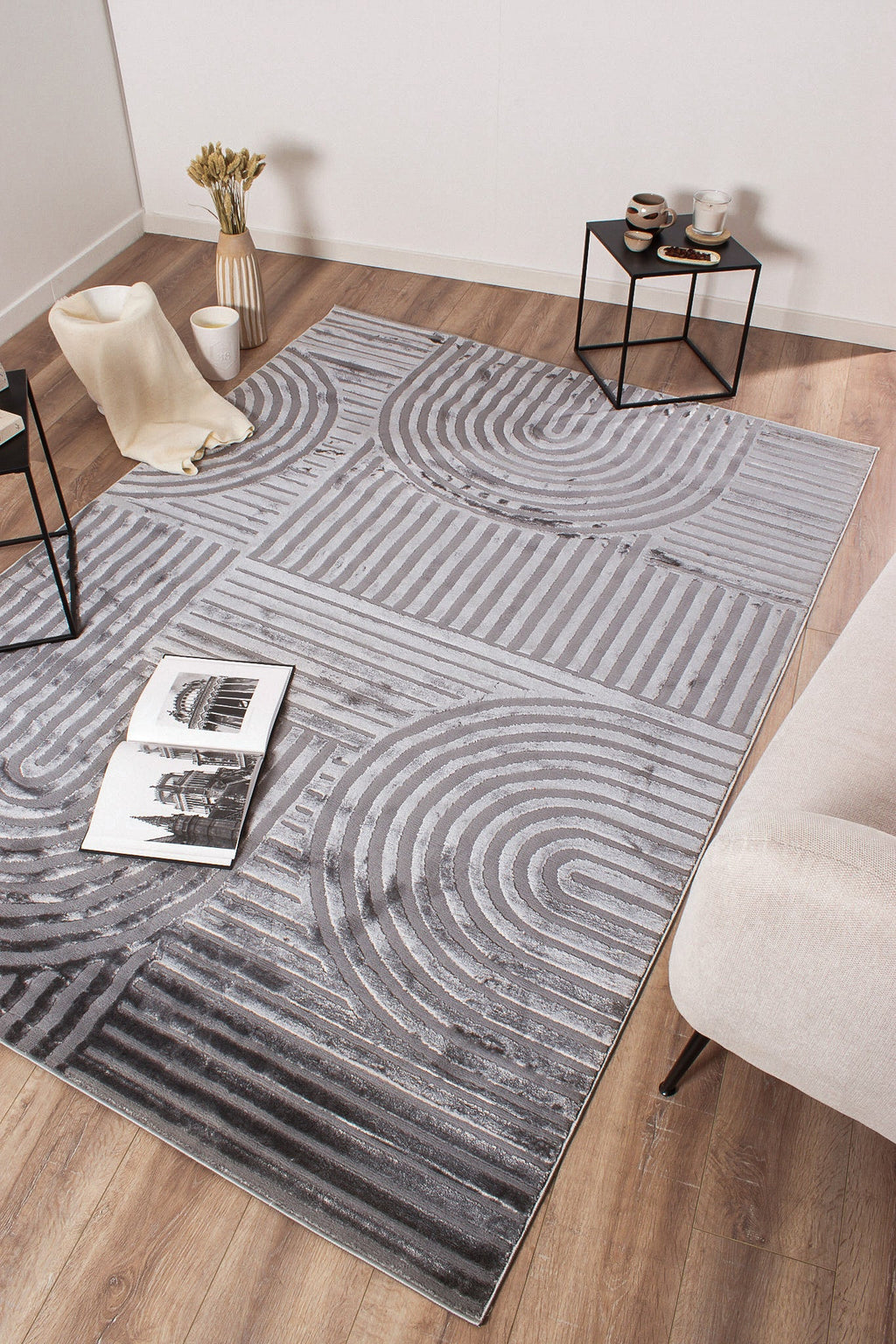 Tapis Bianca 163 - Motif Graphique - Gris - Intérieur