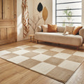 BIANCA - Tapis moderne crème à motif damier - BIA172CRE BIANCA