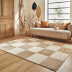BIANCA - Tapis moderne crème à motif damier - BIA172CRE BIANCA