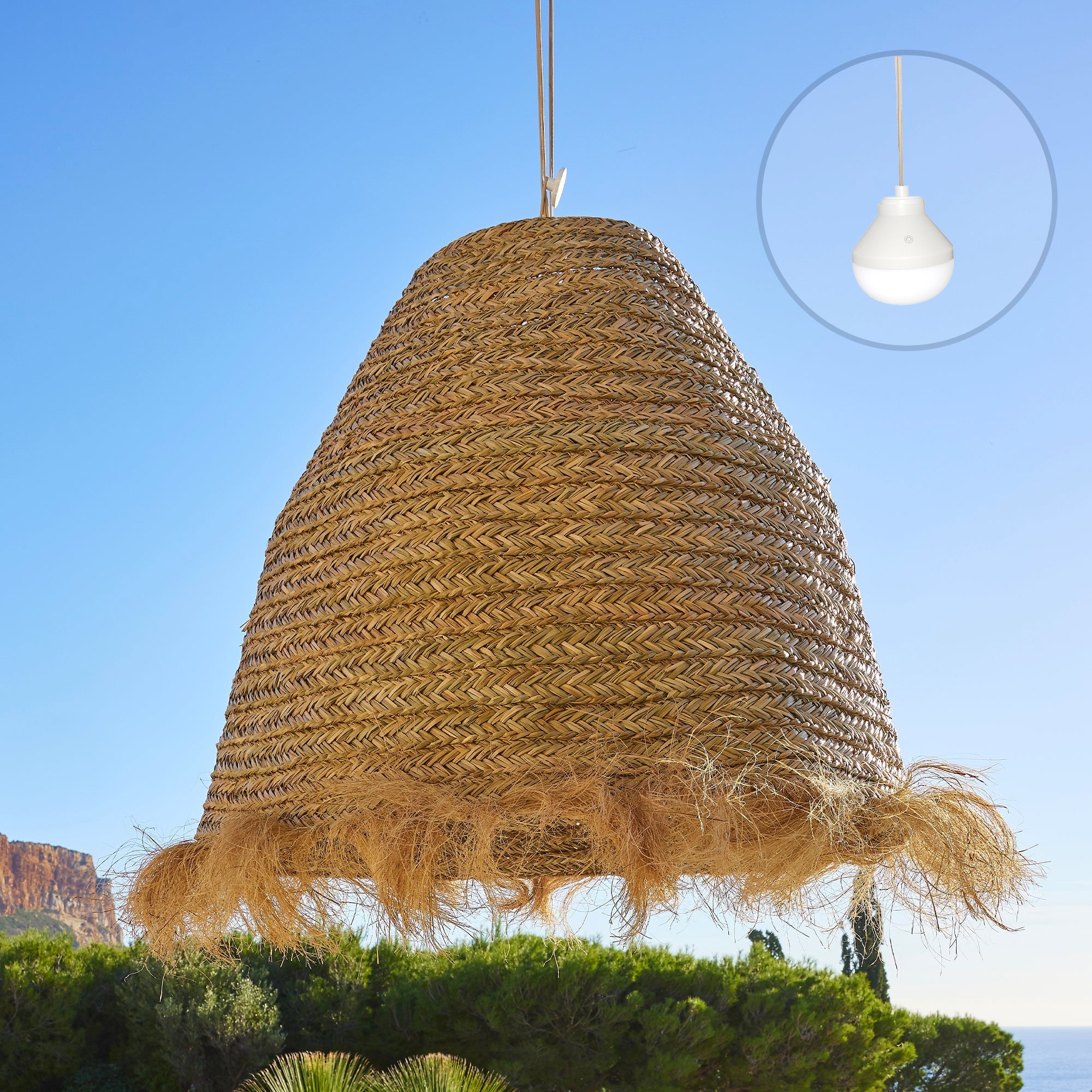 Anafi Big - Suspension Sans Fil - Jonc De Mer - Beige