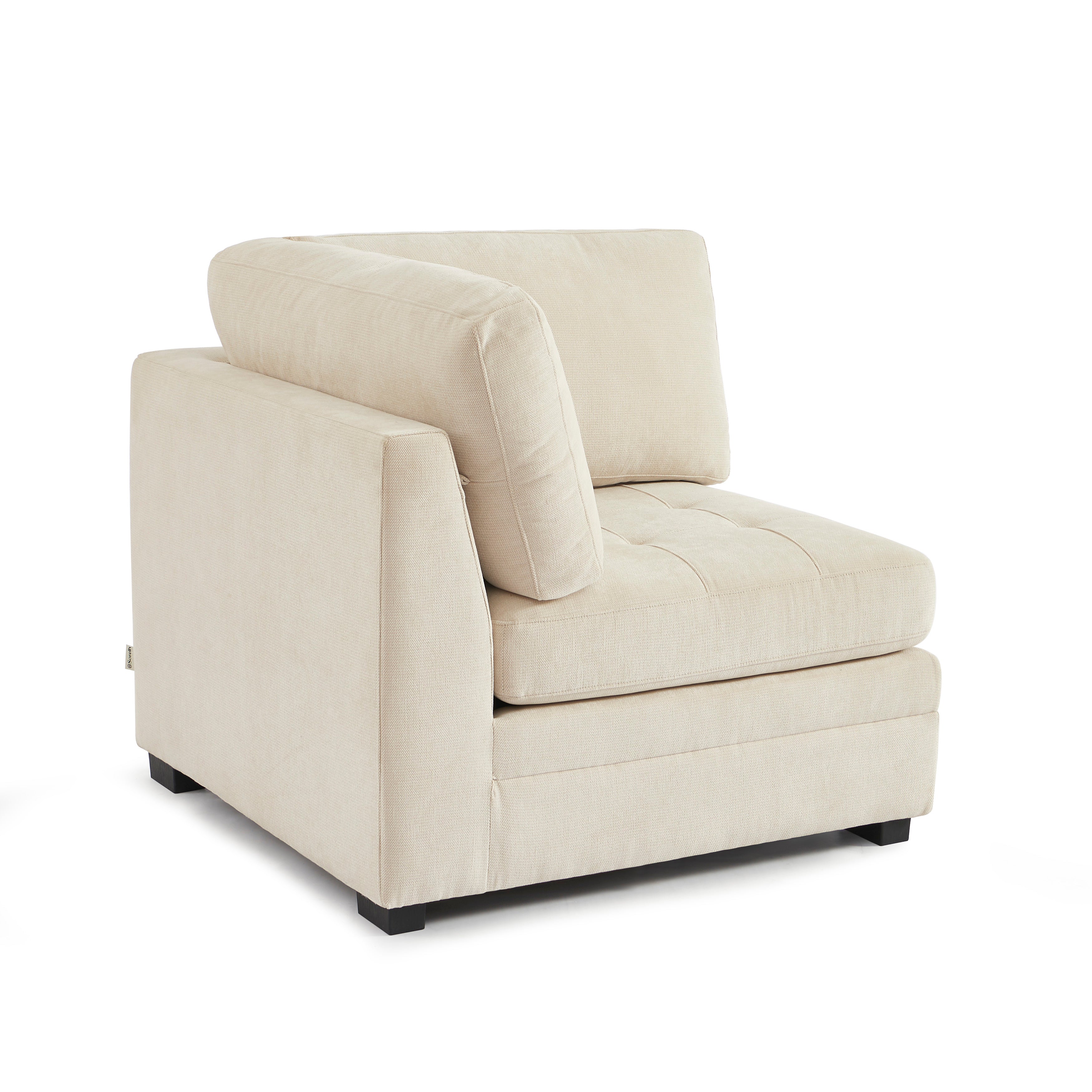 Billie - Chauffeuse D'Angle - Tissu Chenille - Beige