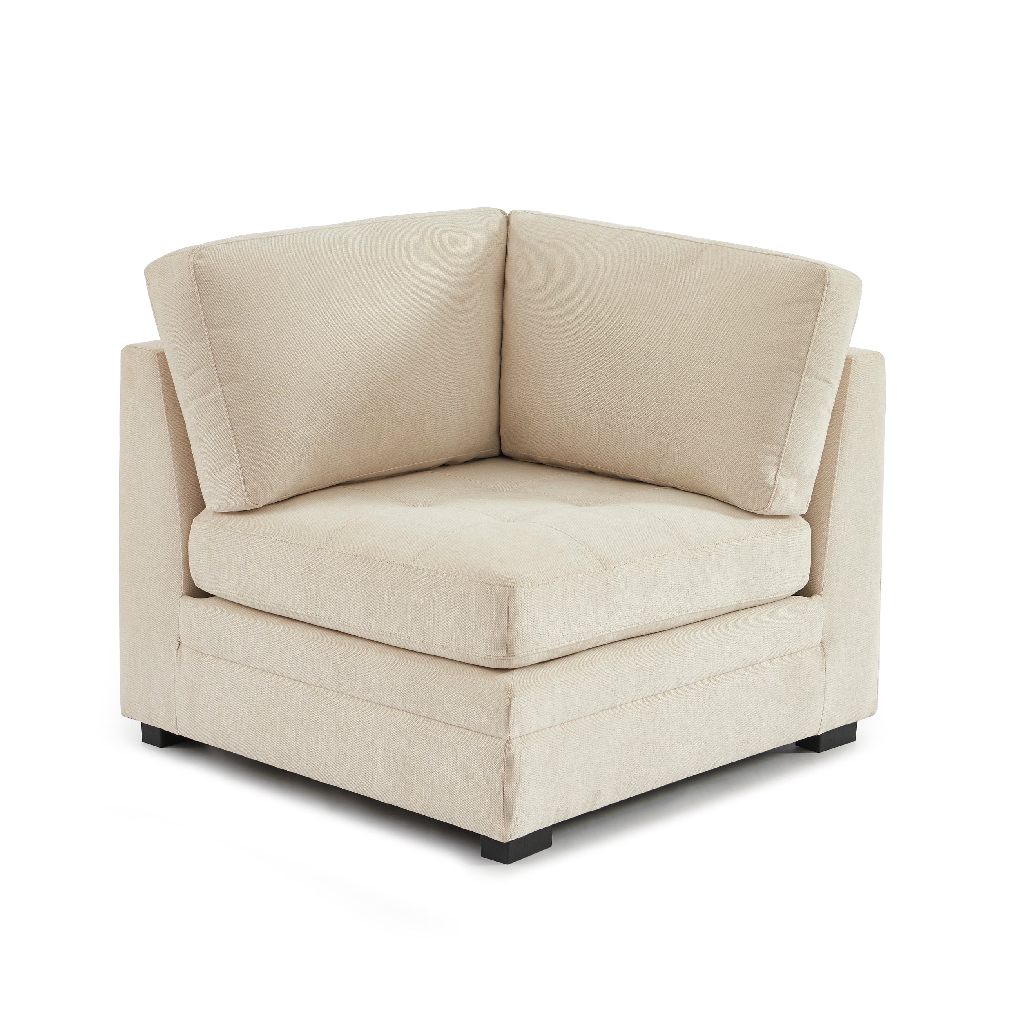 Billie - Chauffeuse D'Angle - Tissu Chenille - Beige