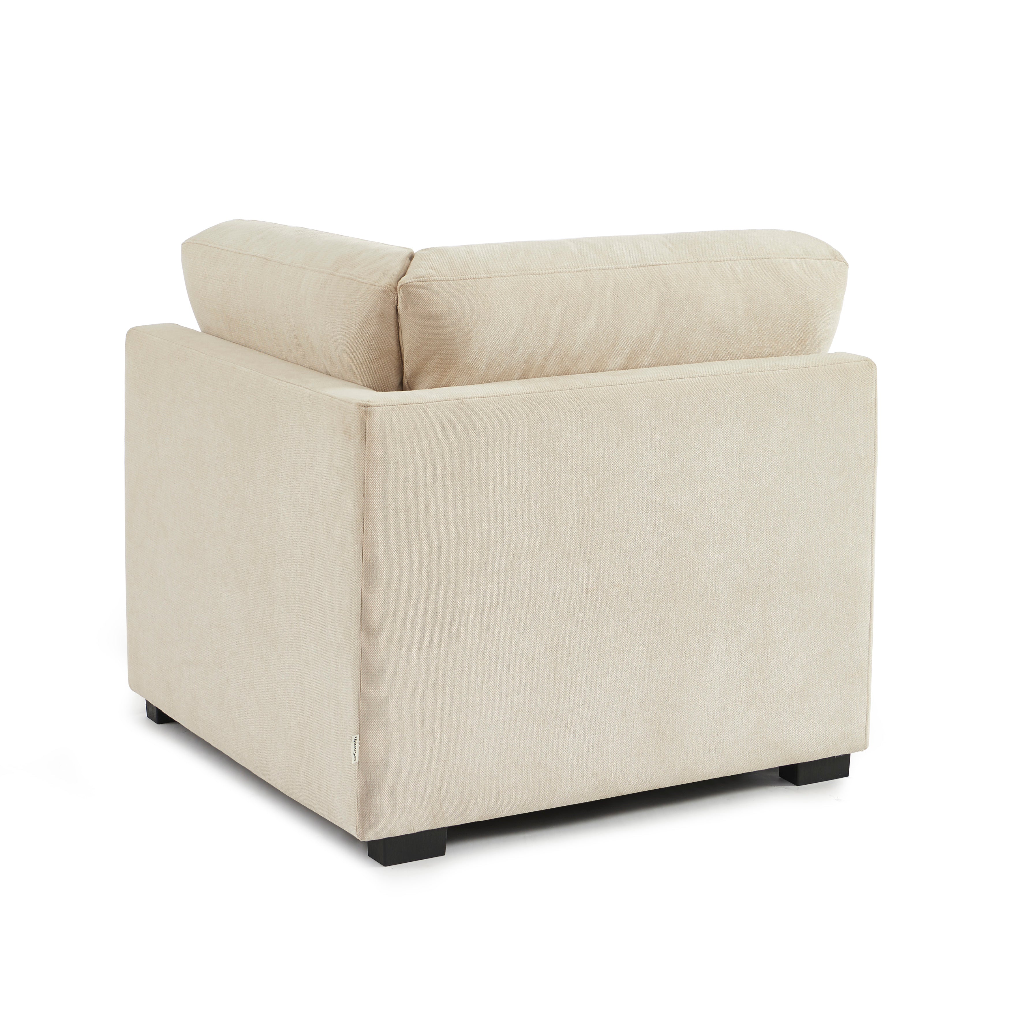 Billie - Chauffeuse D'Angle - Tissu Chenille - Beige