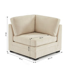 Billie - Chauffeuse D'Angle - Tissu Chenille - Beige