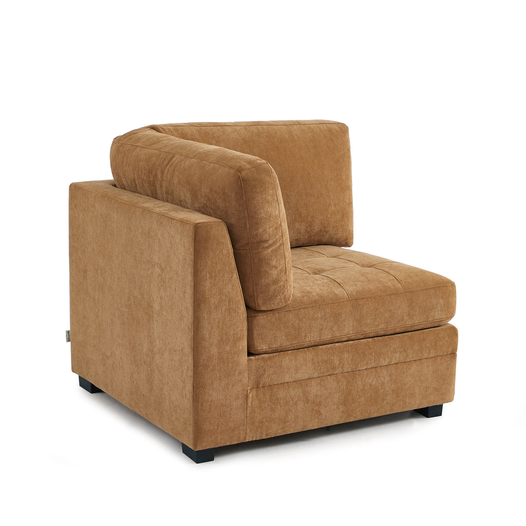 Billie - Chauffeuse D'Angle - Tissu Chenille Écureuil