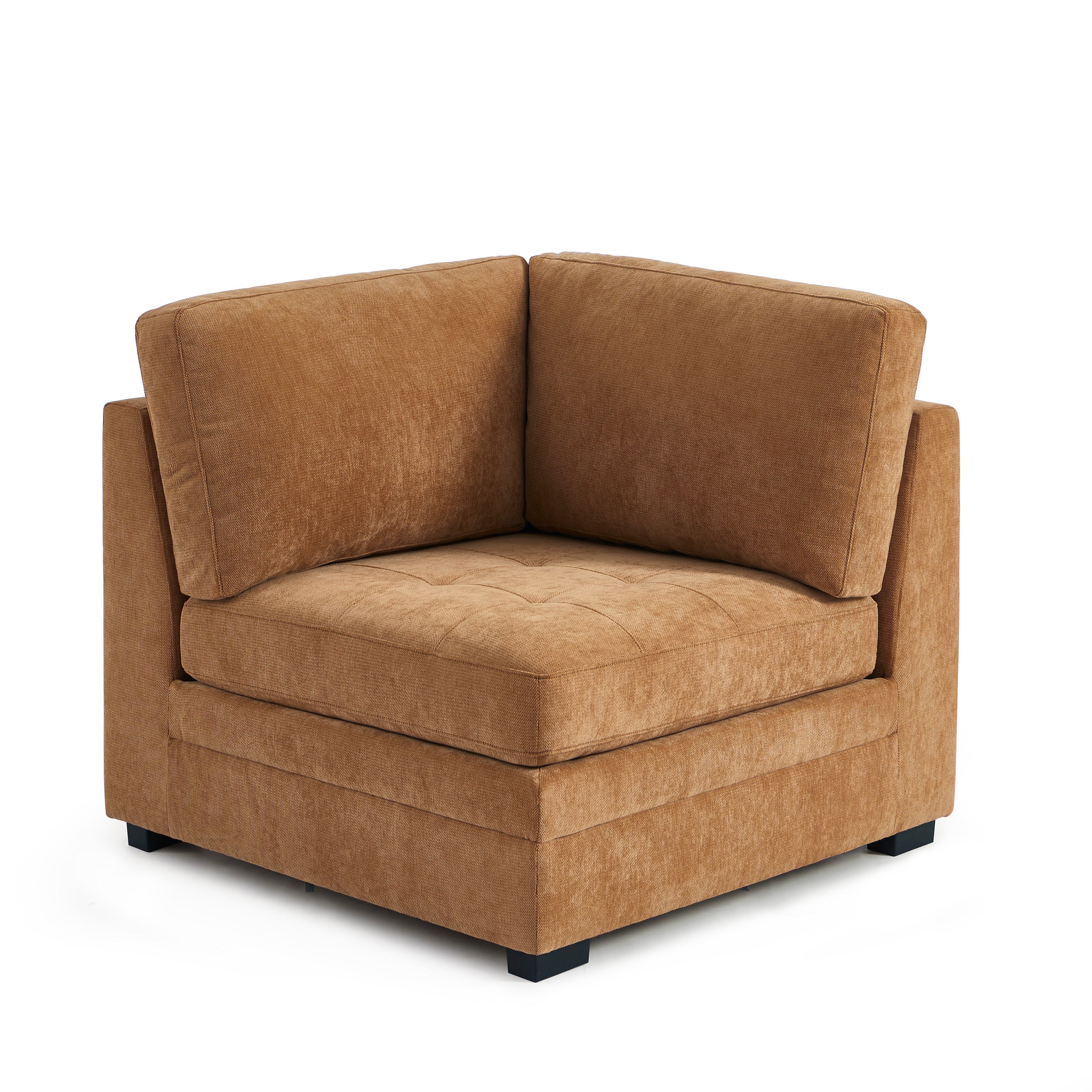 Billie - Chauffeuse D'Angle - Tissu Chenille Écureuil