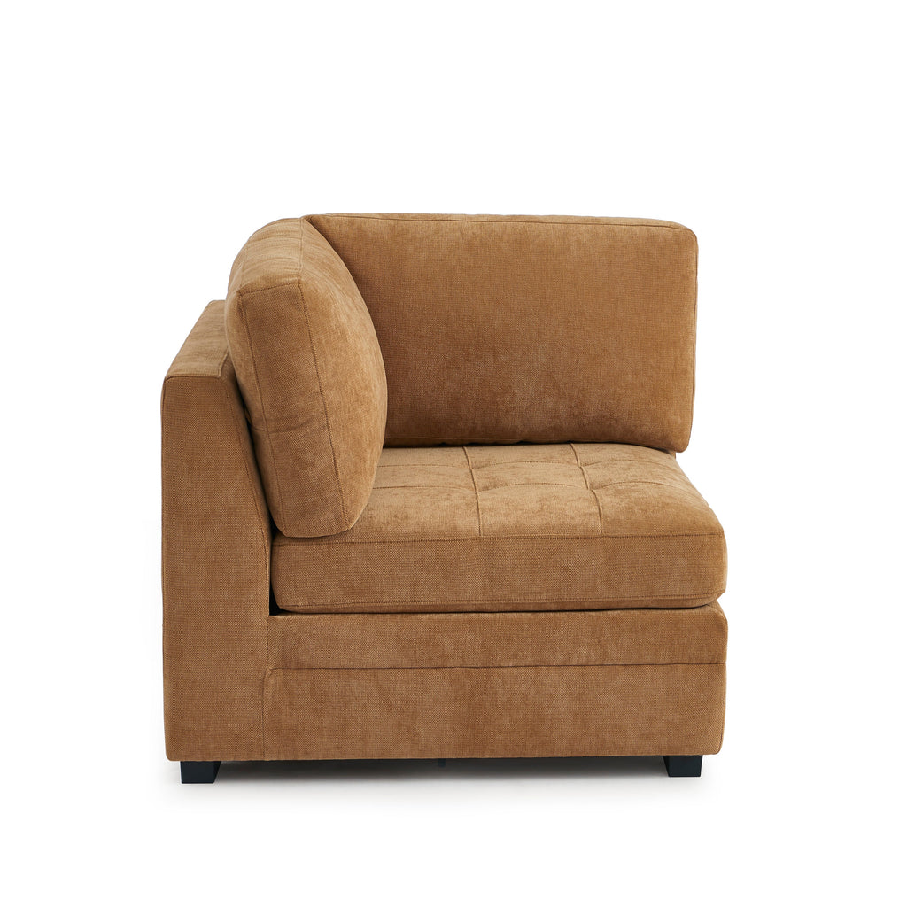 Billie - Chauffeuse D'Angle - Tissu Chenille Écureuil