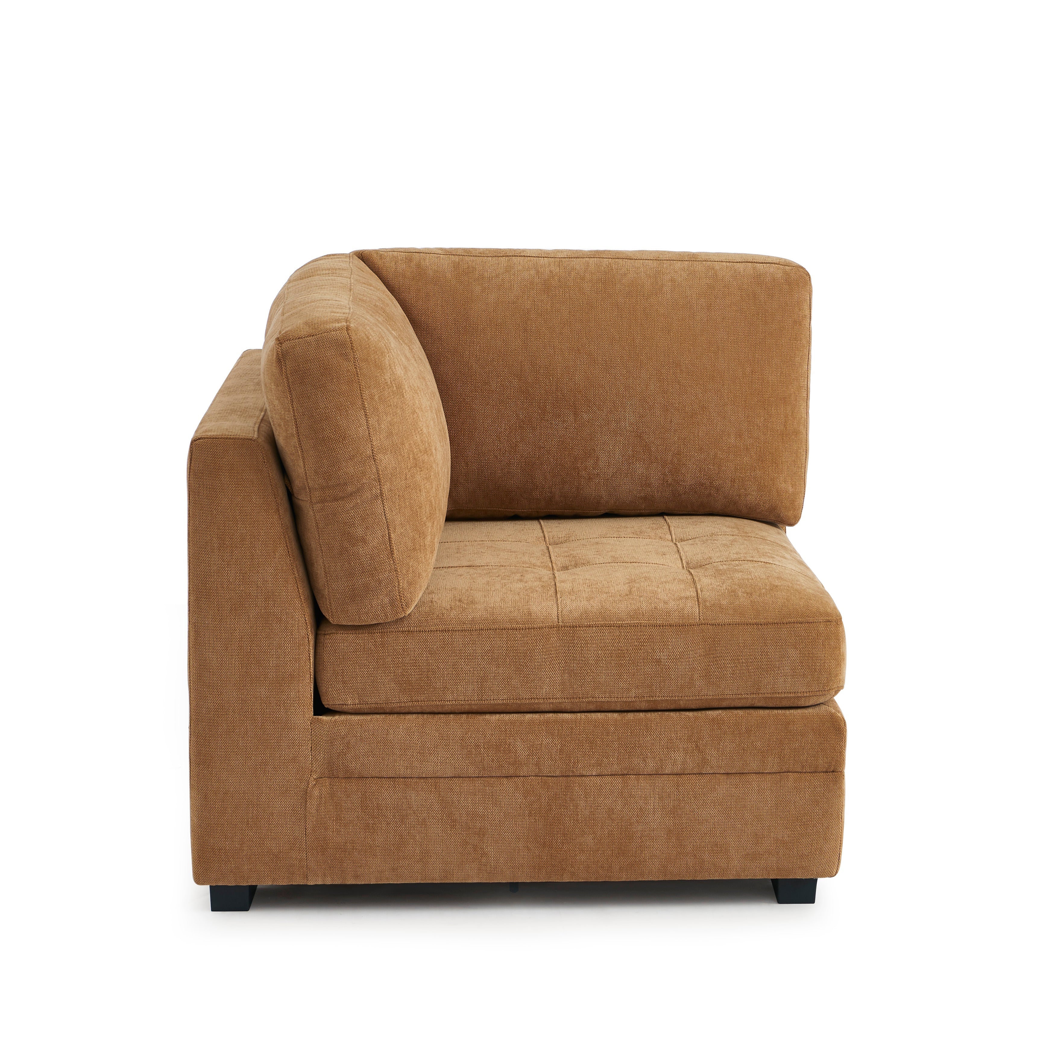 Billie - Chauffeuse D'Angle - Tissu Chenille Écureuil