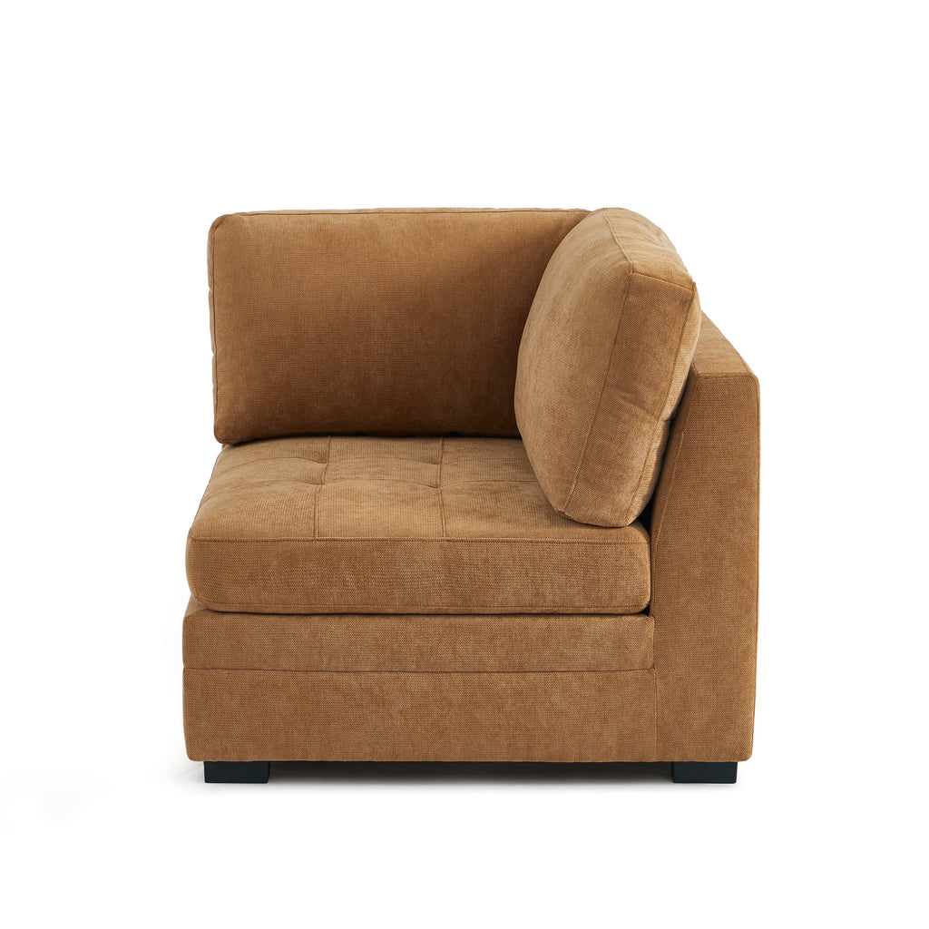 Billie - Chauffeuse D'Angle - Tissu Chenille Écureuil
