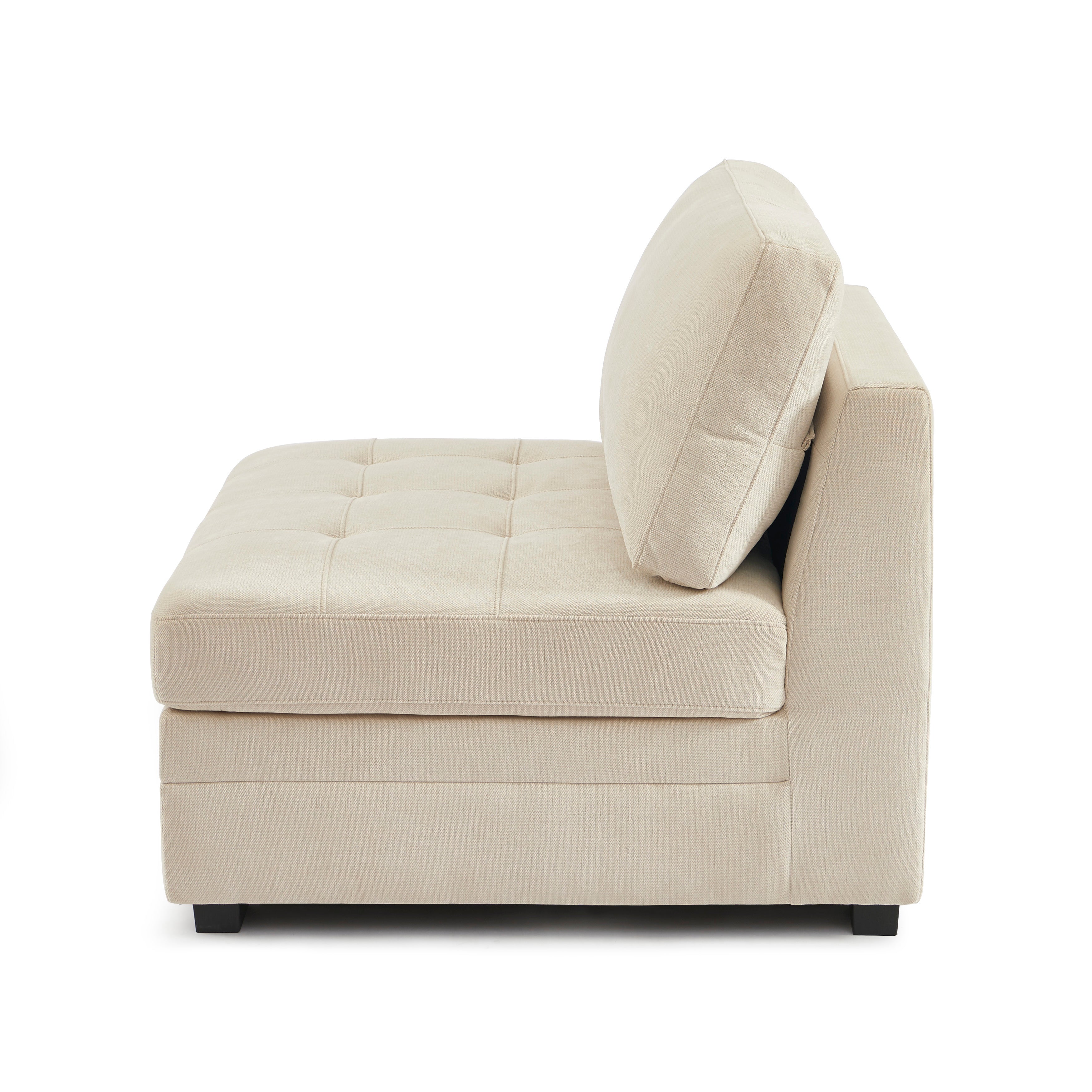 Billie - Chauffeuse Modulable 1 Place - Tissu Chenille - Beige