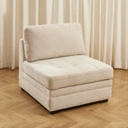 Billie - Chauffeuse Modulable 1 Place - Tissu Chenille - Beige