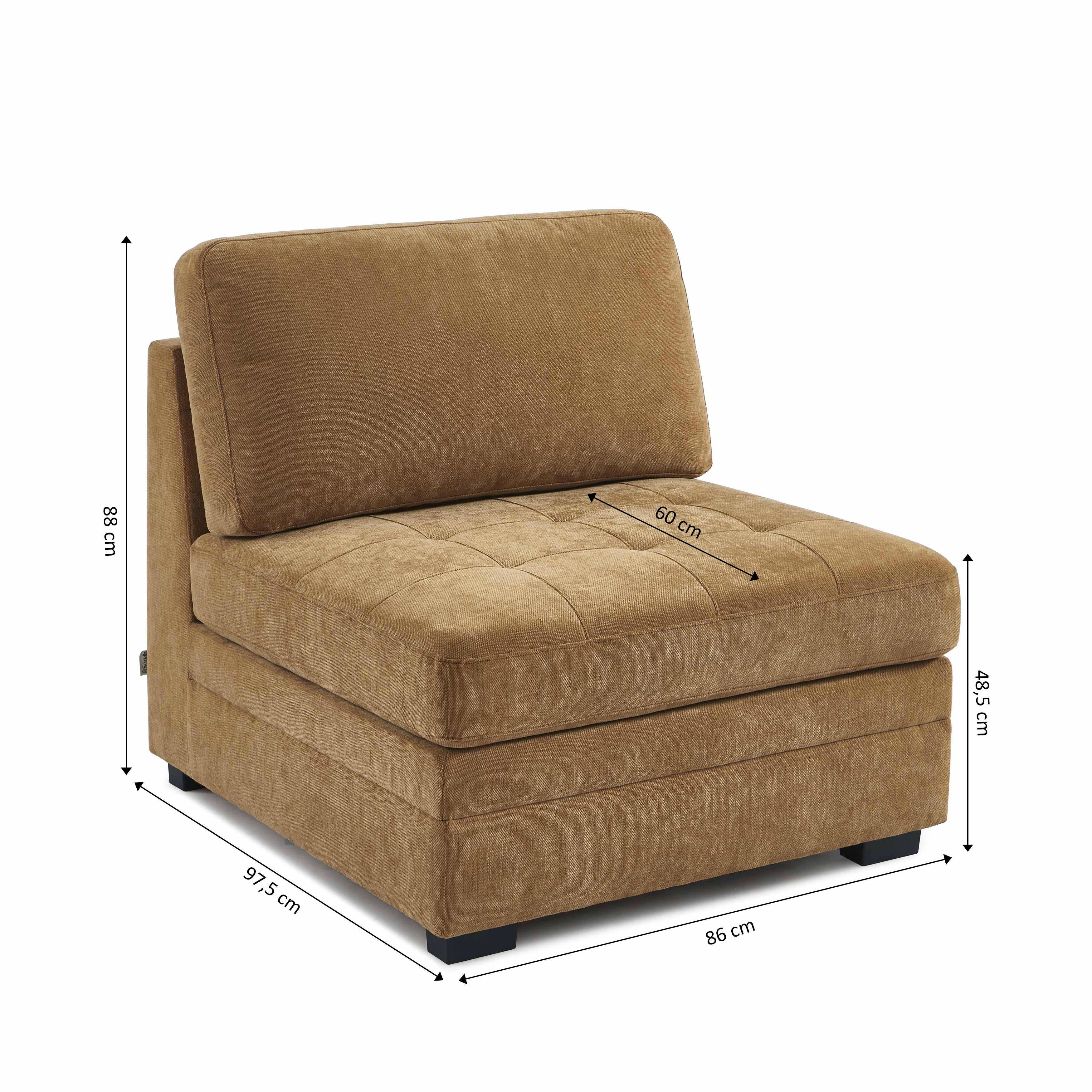 Billie - Chauffeuse Modulable 1 Place - Tissu Chenille Écureuil
