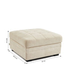 Billie - Pouf - Tissu Chenille - Beige