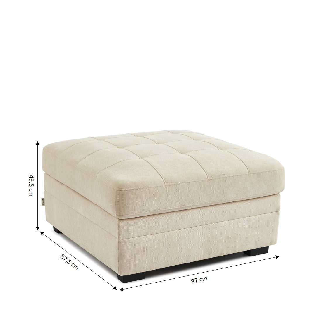 Billie - Pouf - Tissu Chenille - Beige