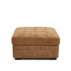 Pouf Billie Avec Coffre De Rangement Tissu Chenille Écureuil