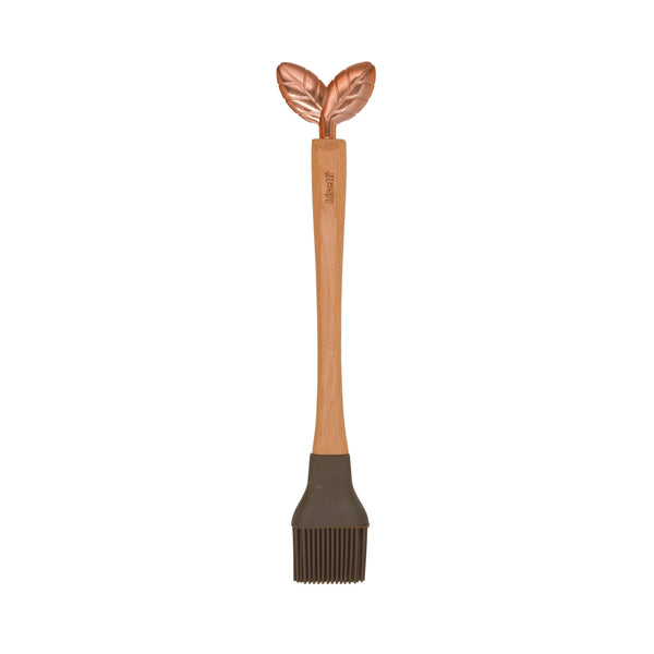 Pinceau En Silicone « Printemps D’Or » Avec Un Manche En Hêtre Naturel