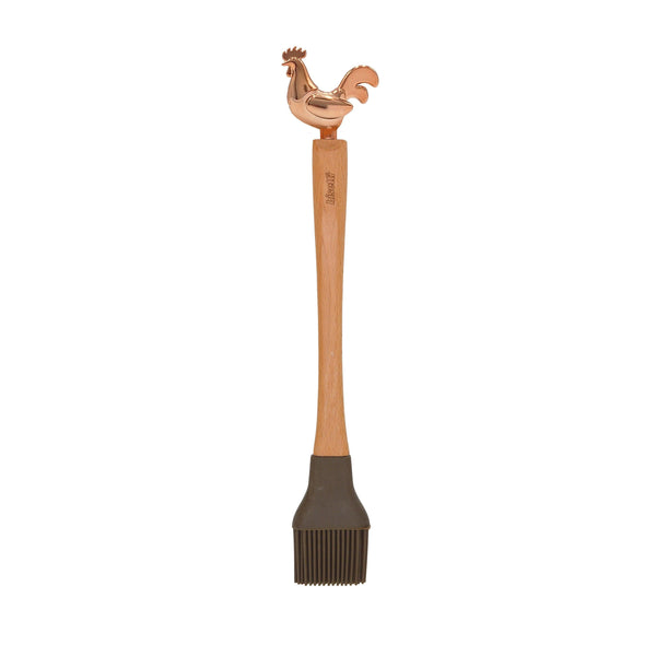 Brosse En Silicone « Cocorico » Avec Un Manche En Hêtre Naturel