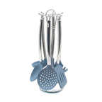 Ensemble De 6 Ustensiles De Cuisine Pierre Gourmet En Silicone Avec Support Métallique.