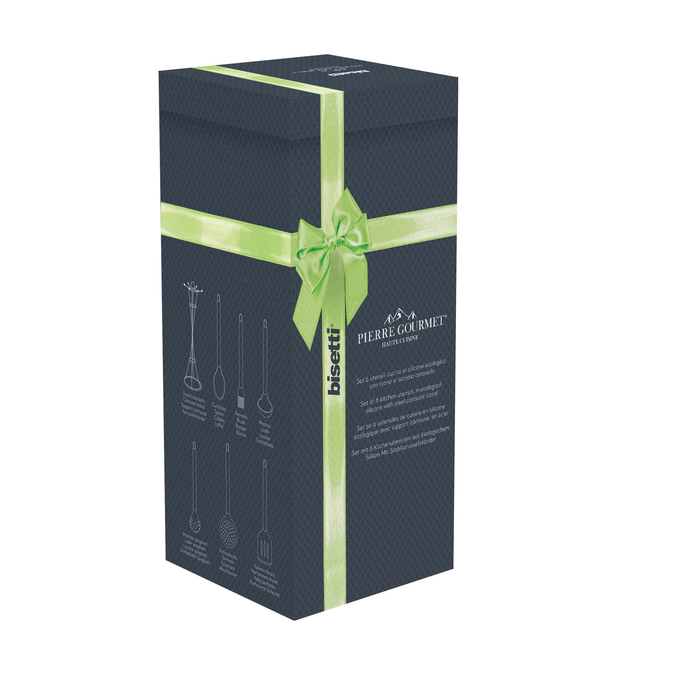 Ensemble De 6 Ustensiles De Cuisine Pierre Gourmet En Silicone Avec Support Métallique.