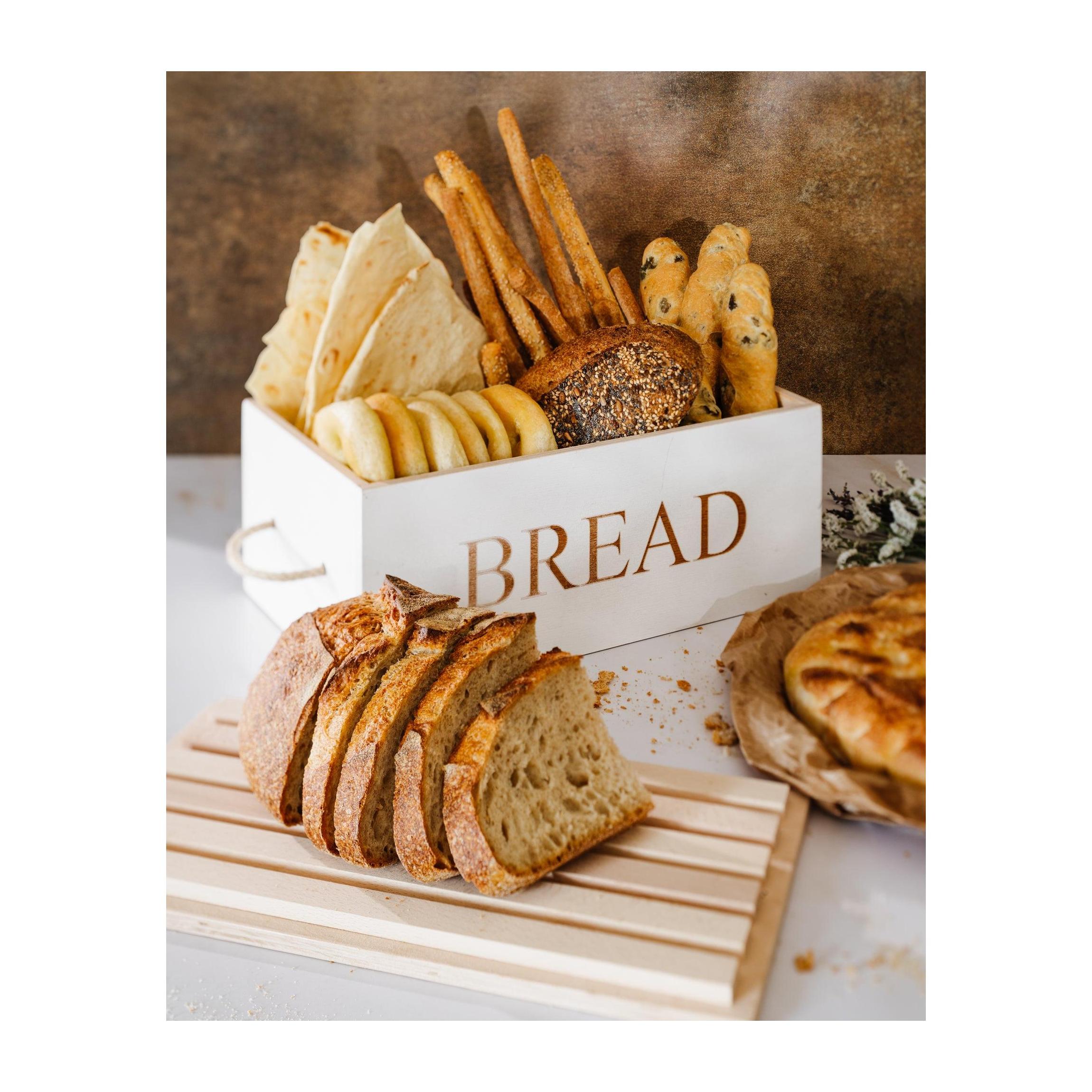 Boîte À Pain Avec Couvercle/Planche À Découper - Stonewhite
