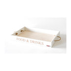 Plateau Rectangulaire « Nourriture & Boissons » Avec Poignées En Corde 
Stonewhite