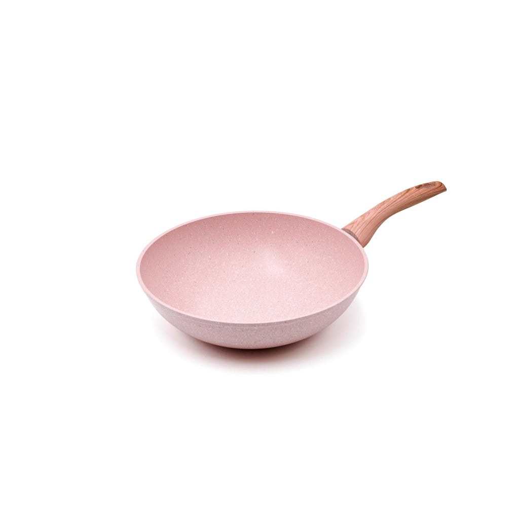 Soucoupe Wok/Pâtes - Stonerose - 28 CM Poignée En Bois