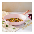 Soucoupe Wok/Pâtes - Stonerose - 28 CM Poignée En Bois