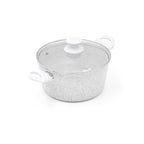 Cassere Ø 24 Cm « Stonewhite » Avec Poignée De Couvercle, Effet Bois Blanc