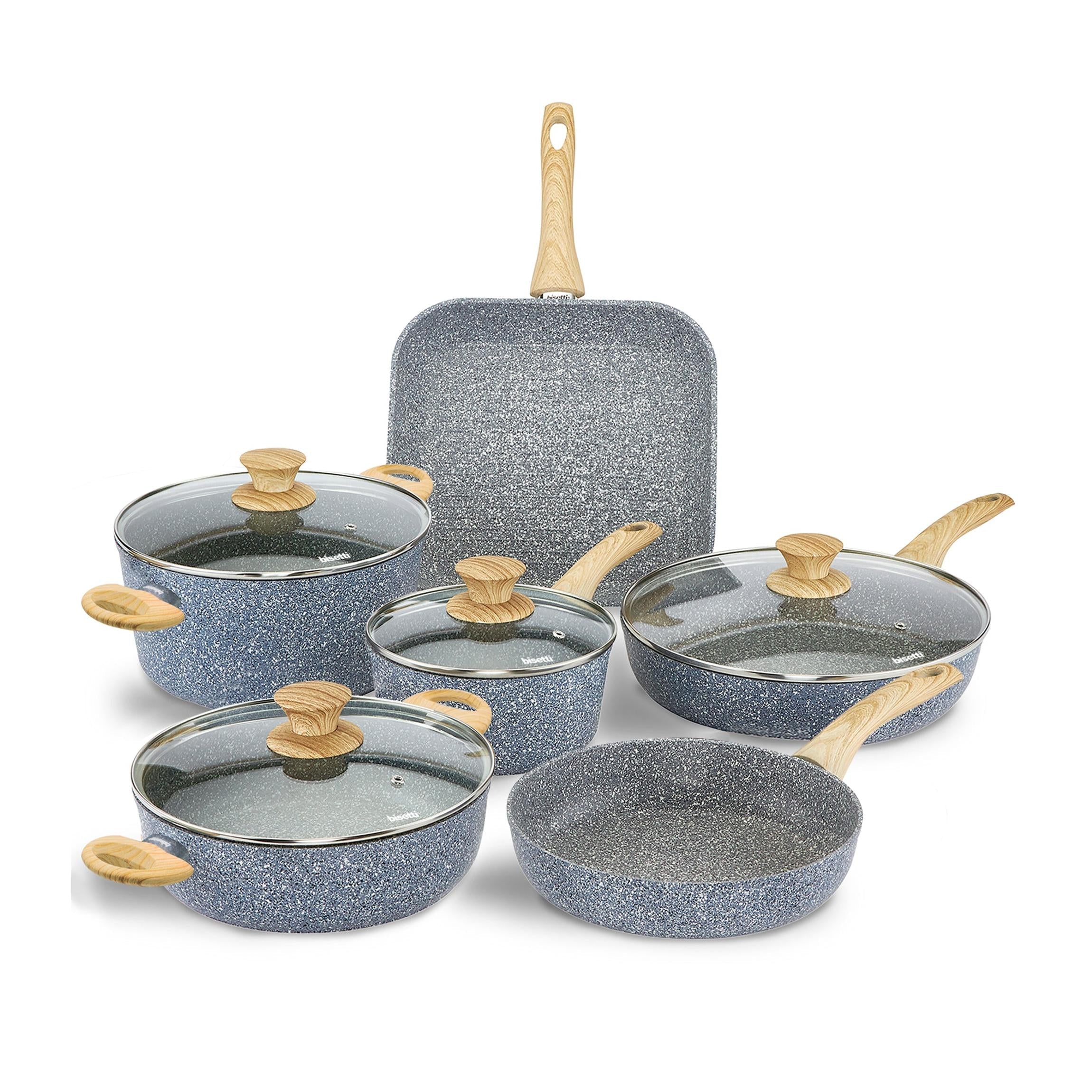 Batterie 10 Pièces. « Pierre Gourmet » Manipule Design Bois Naturel