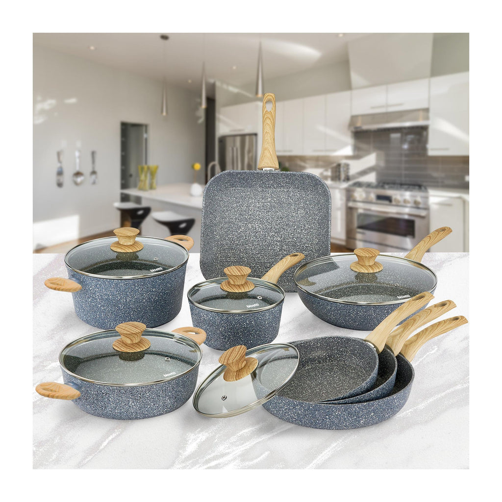 Batterie 13 Pièces. « Pierre Gourmet » Manipule Design Bois Naturel