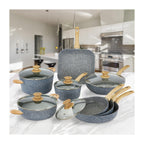 Batterie 13 Pièces. « Pierre Gourmet » Manipule Design Bois Naturel