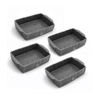 Ensemble De 4 Petits Plats De Coction Rectangulaires Pierre Gourmet En Grès Haute Résistance