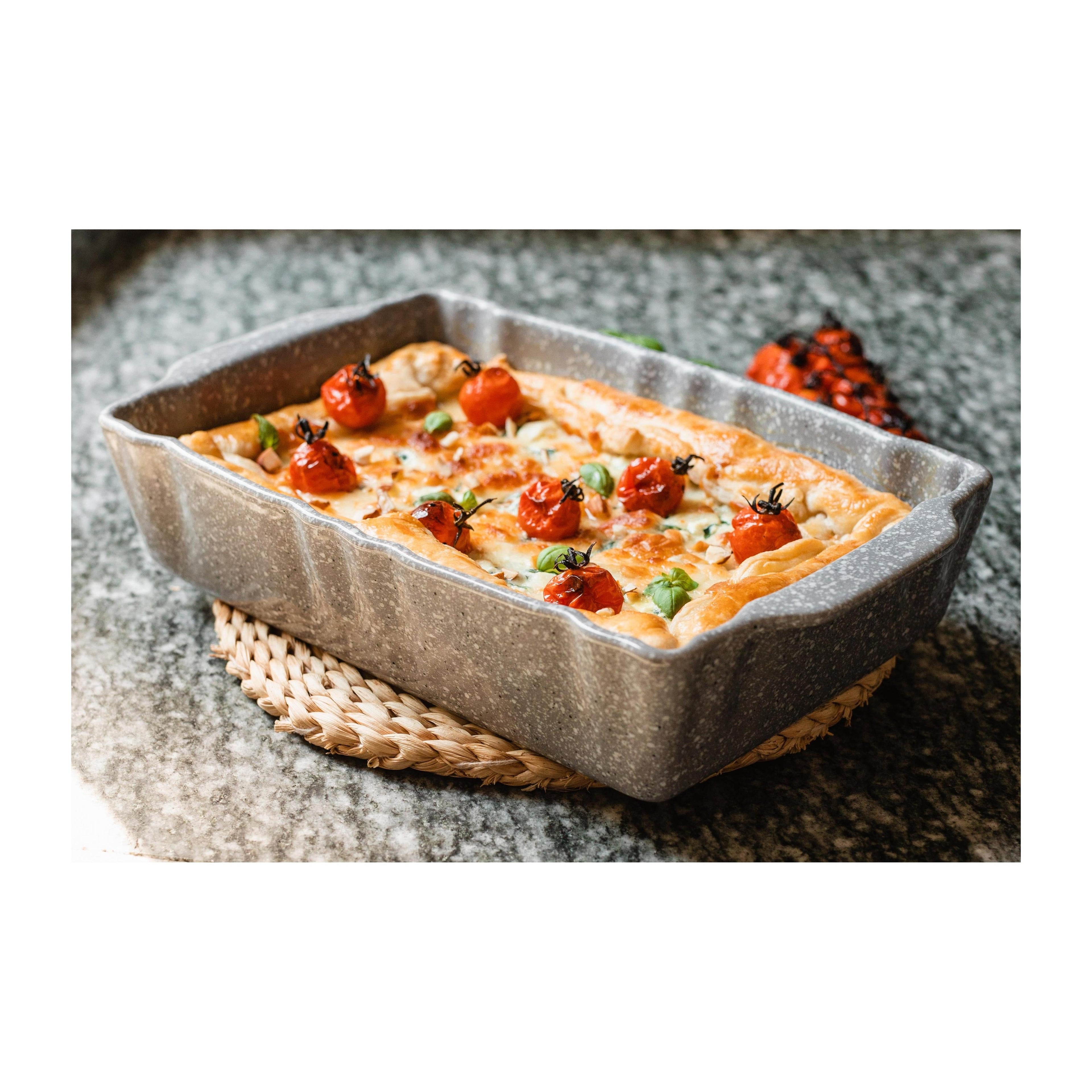 Ensemble De 4 Petits Plats De Coction Rectangulaires Pierre Gourmet En Grès Haute Résistance