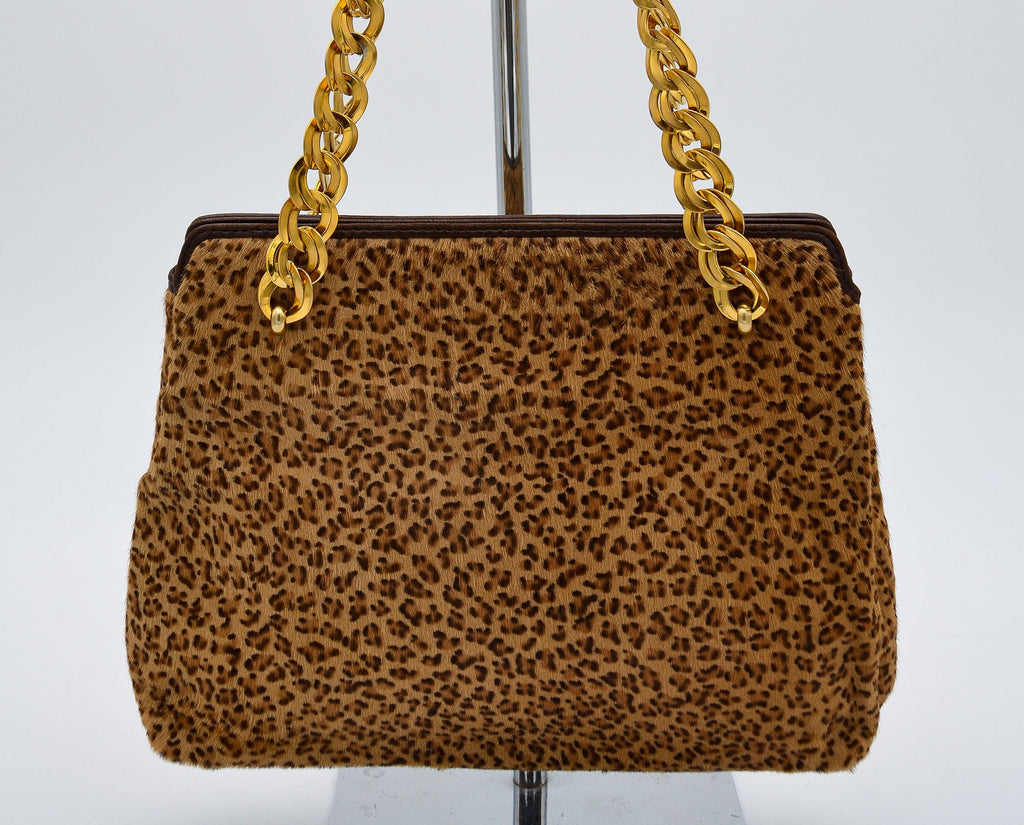 Sac Bottega Veneta Vintage Crin Léopard