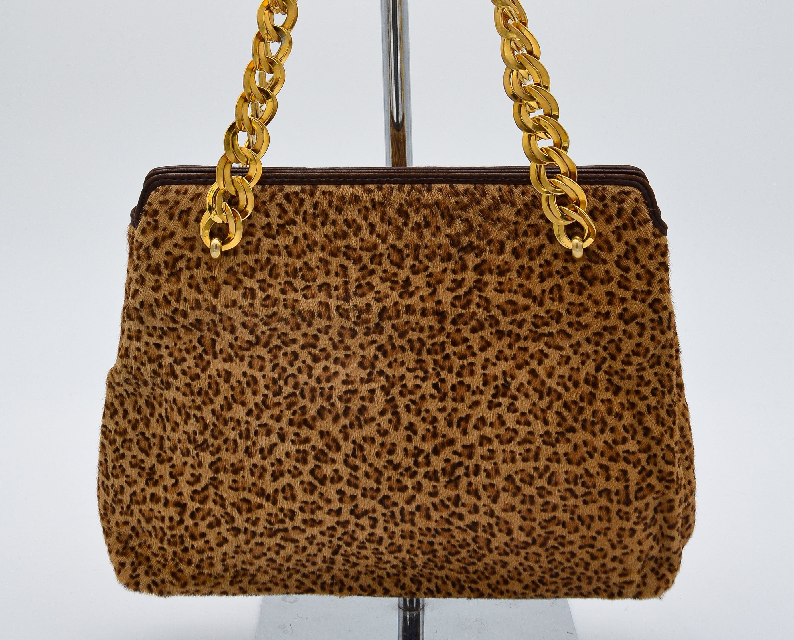 Sac Bottega Veneta Vintage Crin Léopard