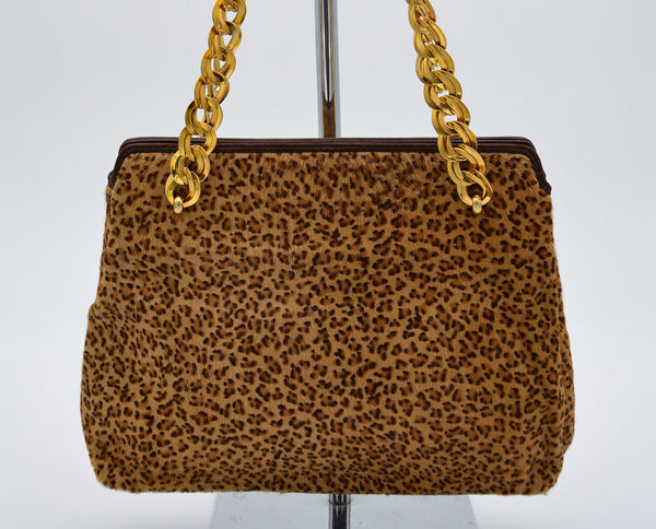 Sac Bottega Veneta Vintage Crin Léopard