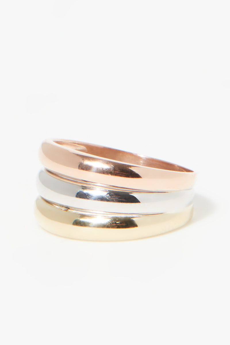 Bague "Trio Arc-En-Ciel" Or Tricolore 375/1000