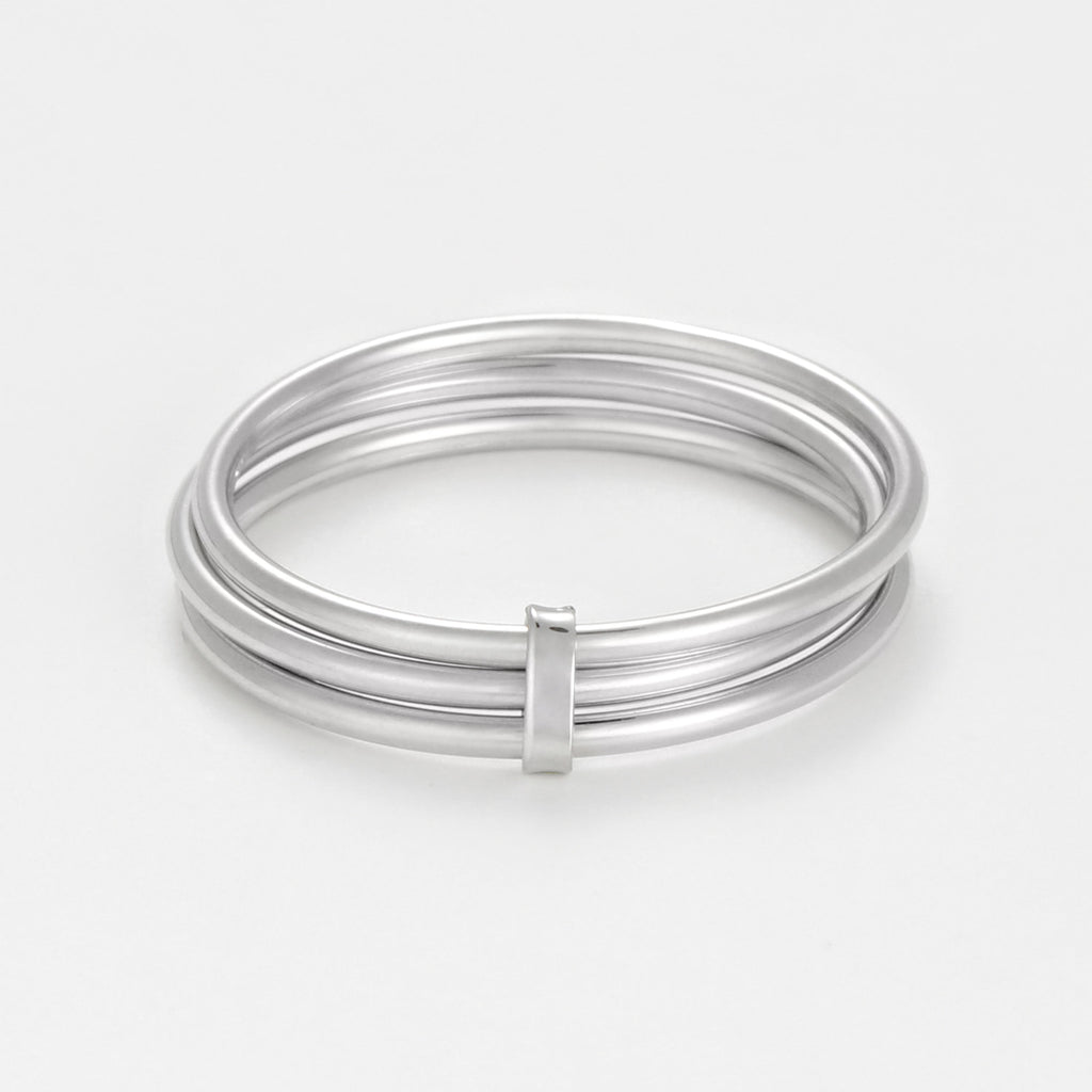 Bague "Trinité "Or Blanc 375/1000