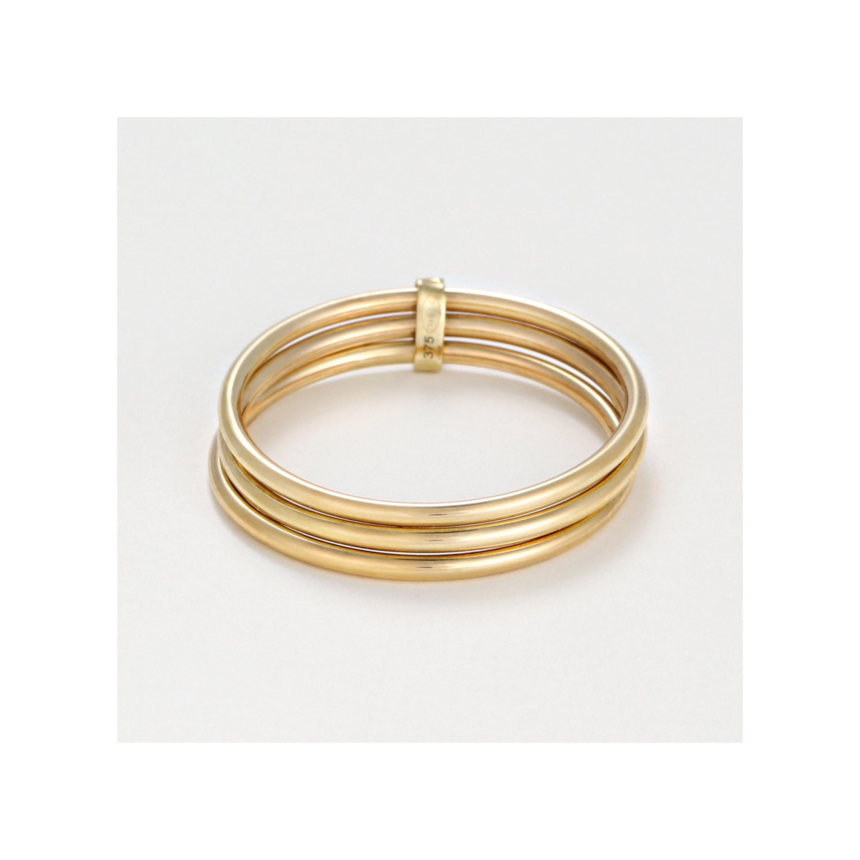 Bague "Trinité " Or Jaune 375 /1000
