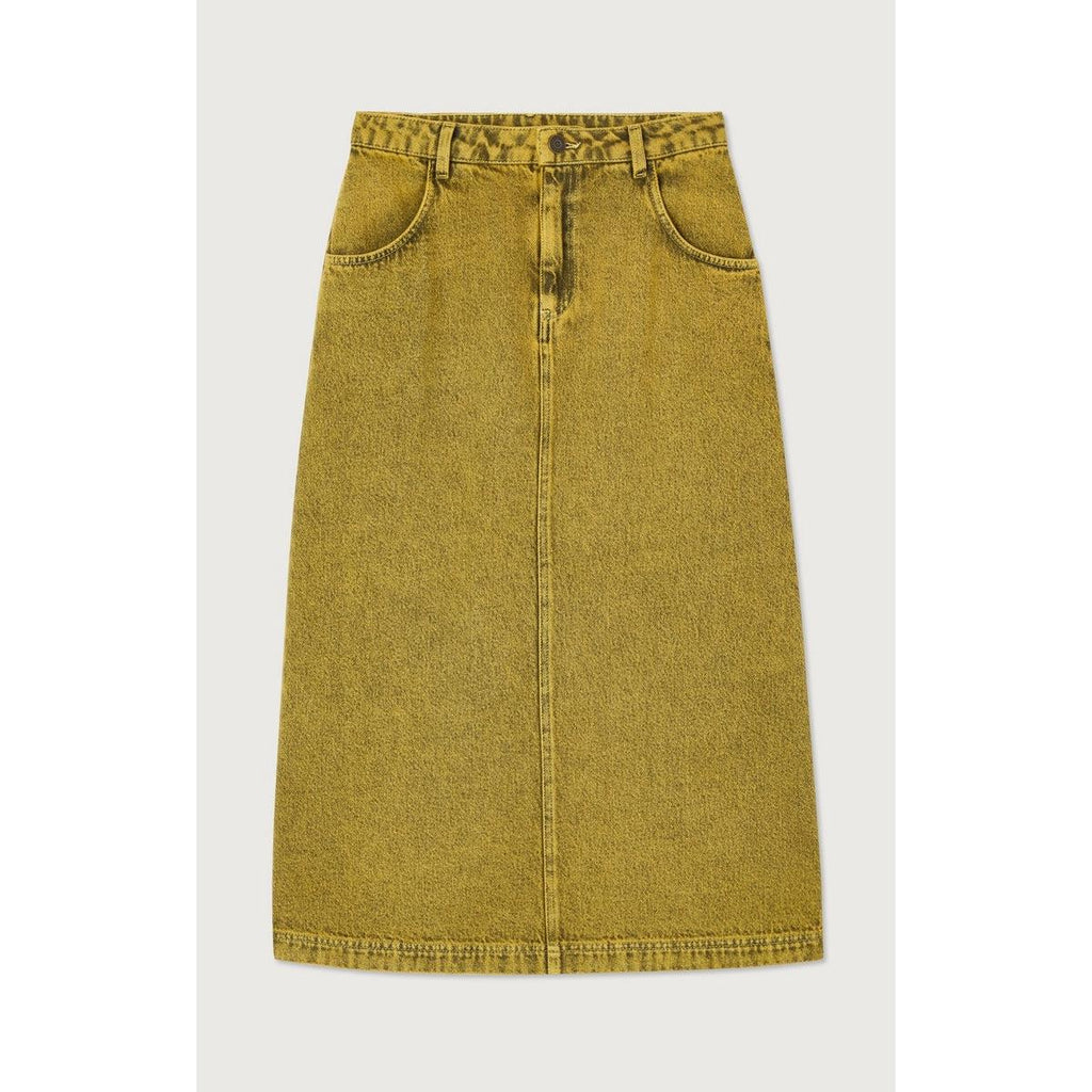 Jupe Longue Droite - Surteinture Jaune - Femme