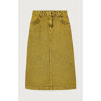 Jupe Longue Droite - Surteinture Jaune - Femme
