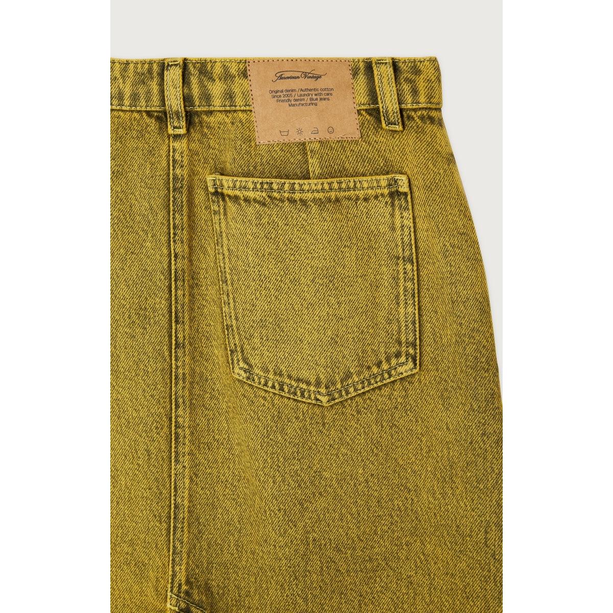 Jupe Longue Droite - Surteinture Jaune - Femme