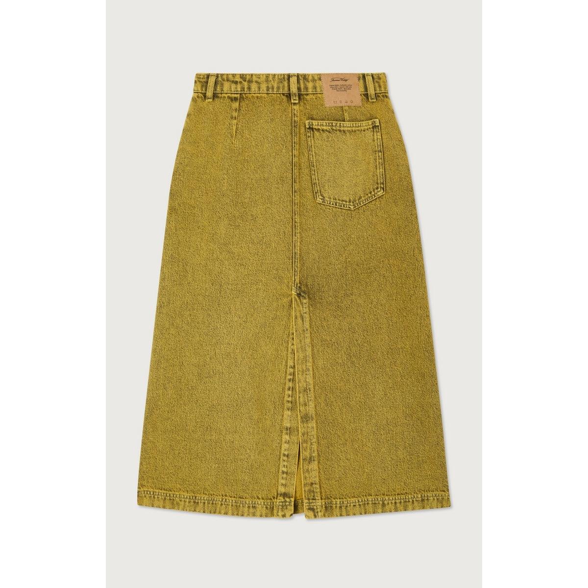 Jupe Longue Droite - Surteinture Jaune - Femme