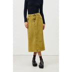 Jupe Longue Droite - Surteinture Jaune - Femme