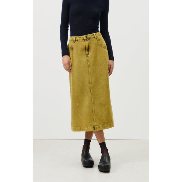 Jupe Longue Droite - Surteinture Jaune - Femme